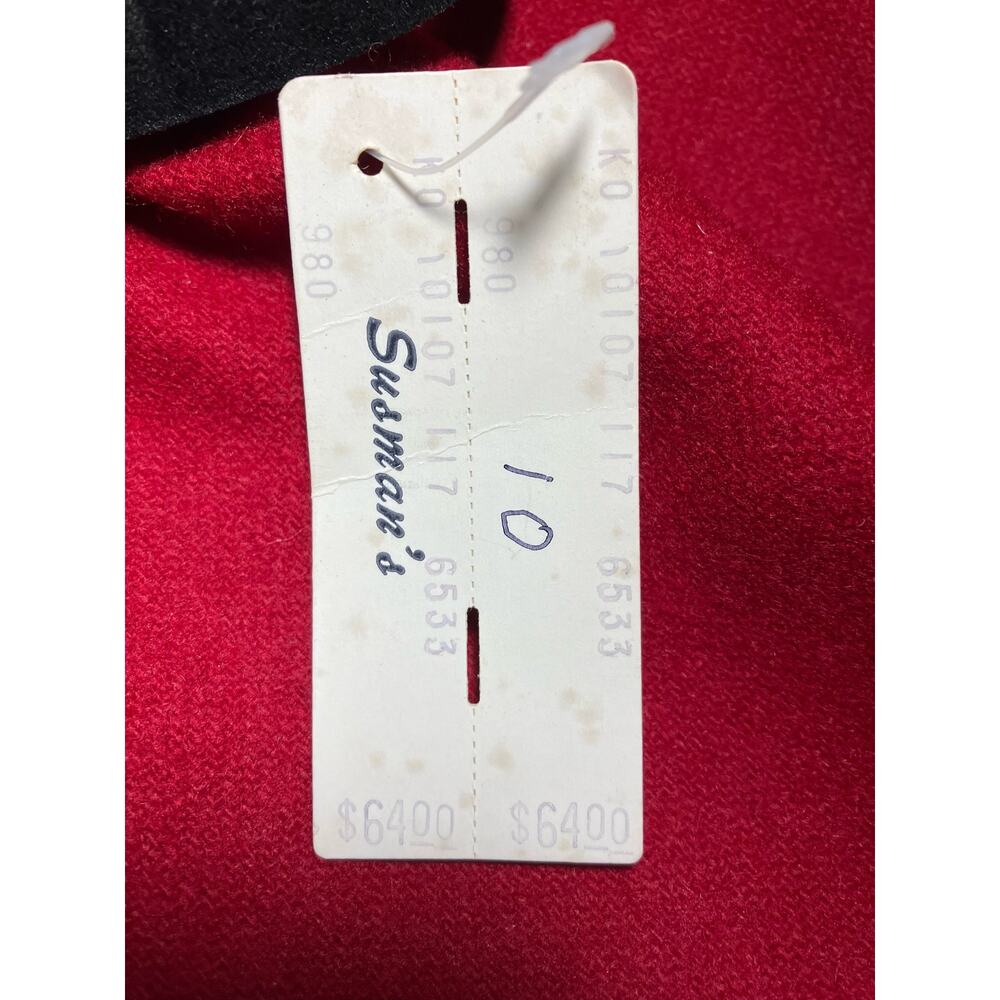 Koret Women's VINTAGE W/Tags 1990's Red 100% Merino Wool Skirt w/ Belt | Size 10 - Picture 11 of 16